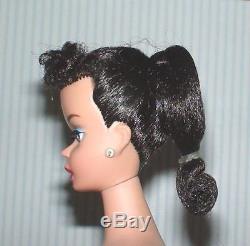 Vintage Barbie Black/brunette/raven Hair Ponytail Barbie #4 Ew111 Stunning