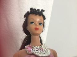 Vintage Barbie Brunette #4 Ponytail Doll withcurly bangs original Mattel Lovely