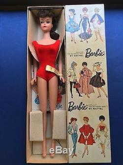 Vintage Barbie Brunette Ponytail Complete In Box All Original
