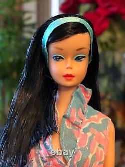 Vintage Barbie Color Magic STUNNING OOAK Midnight Black Hair Rerooted