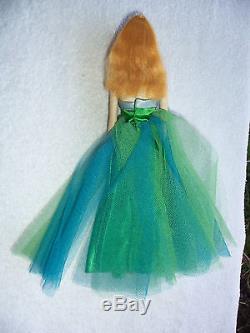 Vintage Barbie Doll #3 Blonde Ponytail Prom Dress 1963 1964 #951 Satin Gown