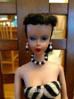 Vintage Barbie Doll #4 Brunette Ponytail Very Hard To Find Excellent
