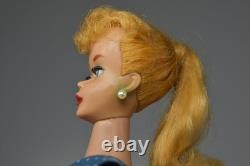 Vintage Barbie Doll #5 1958 Blonde Blue Eyes Mattel Baby-Sits Ponytail Bangs