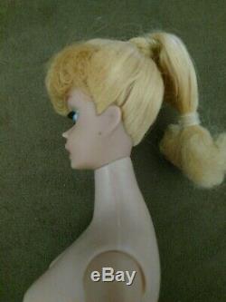 Vintage Barbie Doll #5 Ponytail Blonde Perfect & Gorgeous! Free Stand