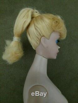 Vintage Barbie Doll #5 Ponytail Blonde Perfect & Gorgeous! Free Stand