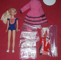 Vintage Barbie Doll Lot 5 Dolls With Cases & Clothing NICE 1963 Ken Midge Skipper