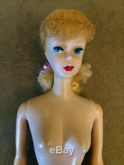 Vintage Barbie Doll Shiny Blonde Ponytail #5 Near Perfect Condition