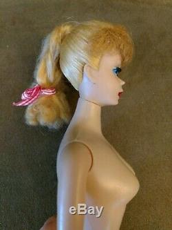 Vintage Barbie Doll Shiny Blonde Ponytail #5 Near Perfect Condition