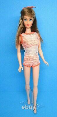 Vintage Barbie Doll TNT TWIST'N TURN GO GO CO CO Auburn Brown Hair Swimsuit