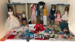 Vintage Barbie Dolls, Midge, Skipper, Ken, & Francie + Cases & MANY Accessories