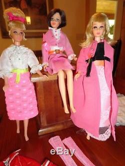 Vintage Barbie Francie Lot 3 Dolls Clothes Shoes 1200 Series Very Good Cond. Wow