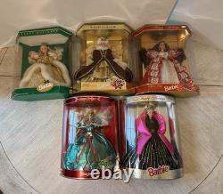 Vintage Barbie Happy Holidays 5 1994-1998 Bundle New Mattel Misprinted Errors