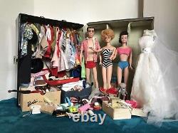 Vintage Barbie & Ken Huge 1960s Lot Case, Clothing, Accessories, Poodle GUC