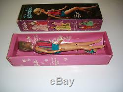 Vintage Barbie Long Hair Blonde American Girl-bend Leg-shoes & Booklet Cello-mib