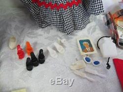 Vintage Barbie Lot (2) Pony Tail & Bubble Cut Case Clothes Shoes