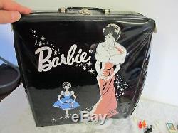 Vintage Barbie Lot (2) Pony Tail & Bubble Cut Case Clothes Shoes