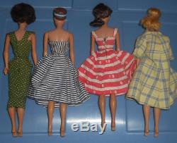 Vintage Barbie Lot 2 Ponytails, 1 Bubble, 1 Fashion Queen, withClothing, Case