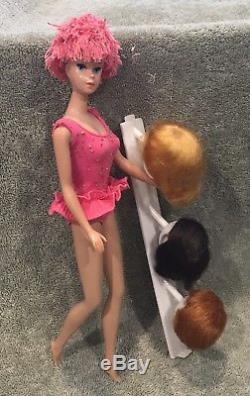 Vintage Barbie MISS BARBIE Doll #1060 OSS, CAP, 3 WIGS & STAND