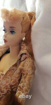 Vintage Barbie Number # 3 Blonde Ponytail, Dressed, SS, and Black disk stand