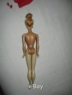 Vintage Barbie Number 3 Ponytail Doll Blonde Straight Leg Mattel Hair Cut