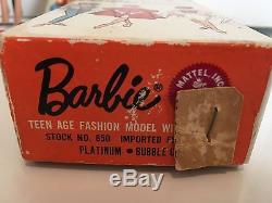 Vintage Barbie Platinum Bubble Cut In Original Box Bubblegum Pink Lips
