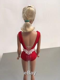 Vintage Barbie Platinum Swirl Ponytail with Red Helenca Swimsuit