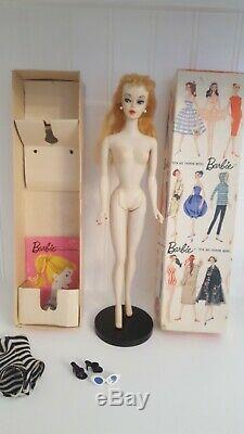 Vintage Barbie Ponytail #1 With Original Stand