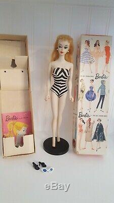 Vintage Barbie Ponytail #1 With Original Stand, T. M box
