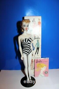 Vintage Barbie Ponytail # 2 with R Box, R stand, sunglasses and booklet
