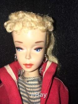 Vintage Barbie Ponytail # 3 Blonde BROWN EYELINER NO RESTRORATIONS ALL ORIGINAL