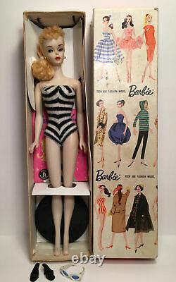 Vintage Barbie Ponytail # 3 Blonde With R Box, Stand & Accessories