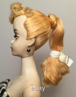 Vintage Barbie Ponytail # 3 Blonde With R Box, Stand & Accessories