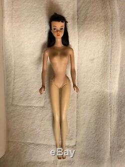 Vintage Barbie Ponytail #3 Brunette Blue Eyeliner Doll Swimsuit & Accessories