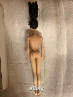 Vintage Barbie Ponytail #3 Brunette Blue Eyeliner Doll Swimsuit & Accessories