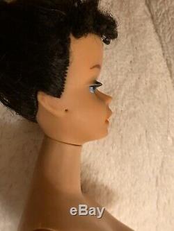 Vintage Barbie Ponytail #3 Brunette Blue Eyeliner Doll Swimsuit & Accessories