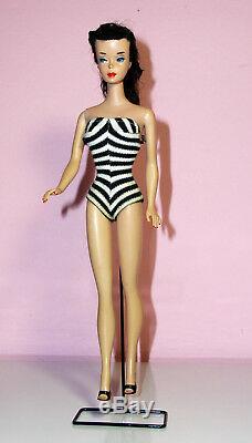 Vintage Barbie Ponytail #3 Model # 850 Brunette Body T. M. OSS Glasses Black Mules