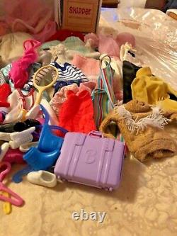 Vintage Barbie Ponytail & Case With Clothes Lot