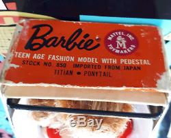 Vintage Barbie Ponytail Doll 1964 Red Hair Red Head Auburn Titian 850 Box