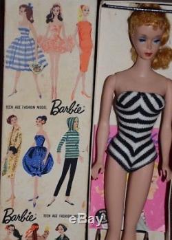 Vintage Barbie Ponytail Doll 4 Gay Parisienne Box 3 P/ BOX, BOOKLET & STAND