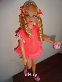 Vintage Barbie Skipper Blonde Sausage Curl TNT HIGH COLOR JAMMYS & SLIPPERS