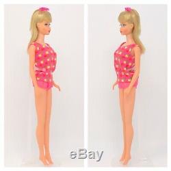 Vintage Barbie TNT Pale Blonde Pink Swimsuit OSS Mod Twist N Turn