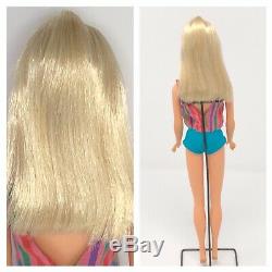Vintage Barbie TNT Platinum Streaked Hair Pink Skin With American Girl Swimsuit