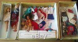Vintage Barbie and Skipper case with dolls and clothes