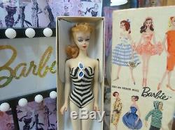 Vintage Barbie ponytail #2 blond-Fabulous! Square JAPAN box on foot TM box/Stand