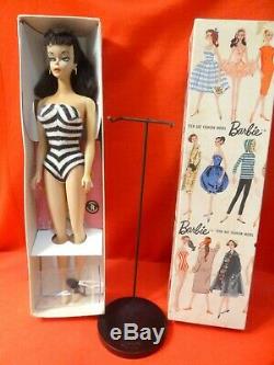 Vintage Barbie ponytail #2 brunette-TM stand, TM box 1959 Gorgeous thick hair