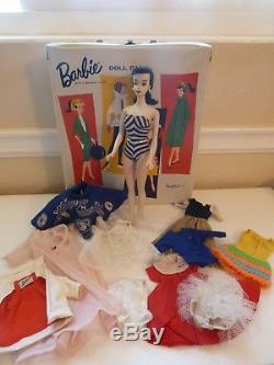 Vintage Barbie ponytail #3 brunette Lot with Case Happy Holidays