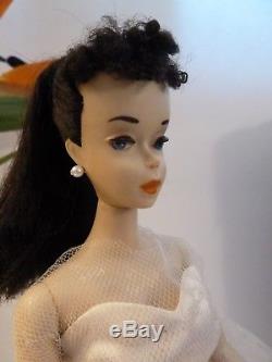 Vintage Barbie ponytail #3 brunette, TM, ORIGINAL Face paint