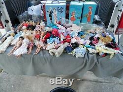 Vintage Bild Lilly, Bubble Barbie, Ken Dolls Lot Of 16 Plus Cases, Clothes Accessor