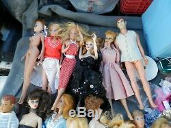 Vintage Bild Lilly, Bubble Barbie, Ken Dolls Lot Of 16 Plus Cases, Clothes Accessor