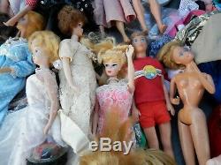 Vintage Bild Lilly, Bubble Barbie, Ken Dolls Lot Of 16 Plus Cases, Clothes Accessor